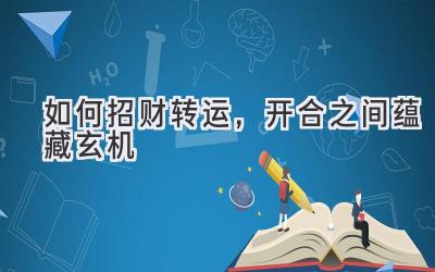 如何招财转运,开合之间蕴藏玄机-图片1