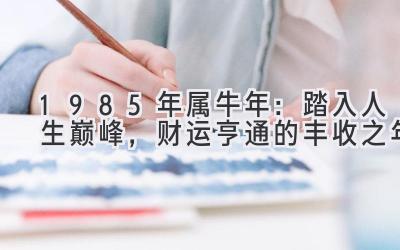 1985年属牛2020年：踏入人生巅峰，财运亨通的丰收之年-图片1