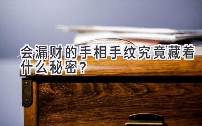 会漏财的手相手纹究竟藏着什么秘密?-图片1