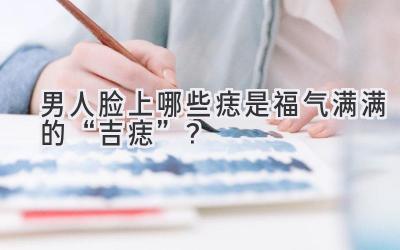 男人脸上哪些痣是福气满满的“吉痣”?-图片1