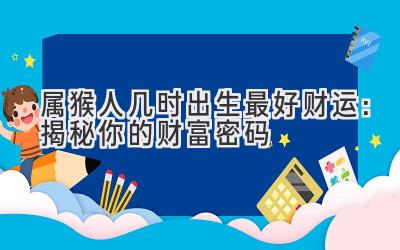 属猴人几时出生最好财运：揭秘你的财富密码-图片1