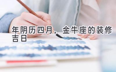 2020年阴历四月,金牛座的装修吉日-图片1