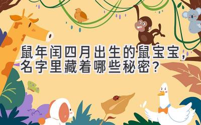 2020鼠年闰四月出生的鼠宝宝,名字里藏着哪些秘密?-图片1