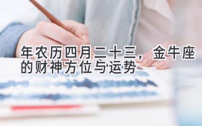 2020年农历四月二十三，金牛座的财神方位与运势-图片1