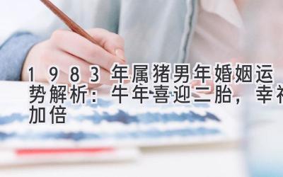 1983年属猪男2021年婚姻运势解析:牛年喜迎二胎,幸福加倍-图片1