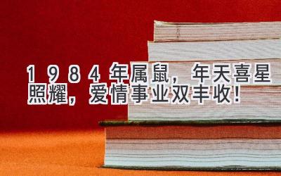 1984年属鼠，2020年天喜星照耀，爱情事业双丰收！-图片1