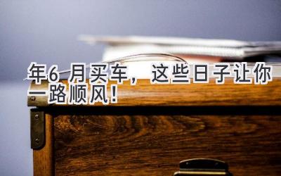 2024年6月买车,这些日子让你一路顺风!-图片1