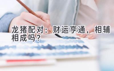 龙猪配对:财运亨通,相辅相成吗?-图片1