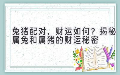 兔猪配对,财运如何?揭秘属兔和属猪的财运秘密-图片1