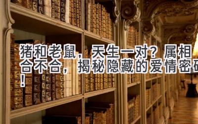 猪和老鼠，天生一对？属相合不合，揭秘隐藏的爱情密码！