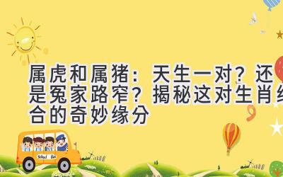 属虎和属猪：天生一对？还是冤家路窄？揭秘这对生肖组合的奇妙缘分 