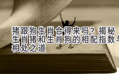 猪跟狗生肖合得来吗？揭秘生肖猪和生肖狗的相配指数与相处之道