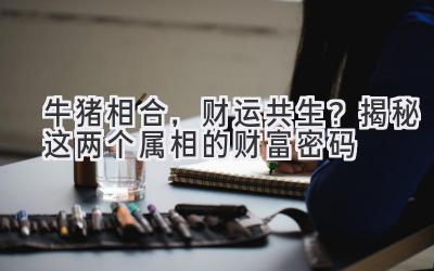 牛猪相合,财运共生?揭秘这两个属相的财富密码-图片1