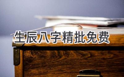 生辰八字精批免费-图片1