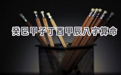 癸巳甲子丁酉甲辰八字算命-图片1