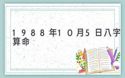 1988年10月5日八字算命-图片1