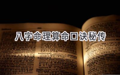八字命理算命口诀秘传-图片1
