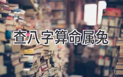 查八字算命属兔-图片1