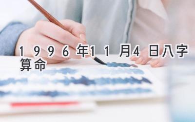 1996年11月4日八字算命-图片1