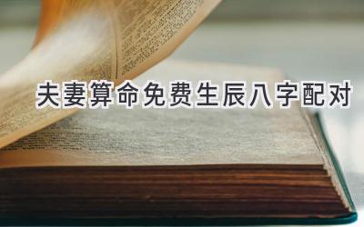 夫妻算命免费生辰八字配对-图片1