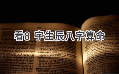 看8字生辰八字算命