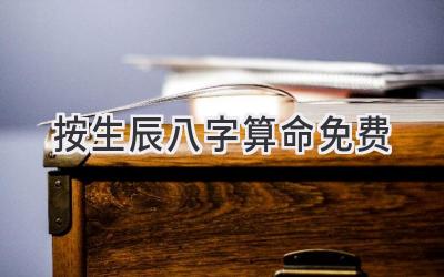 按生辰八字算命免费