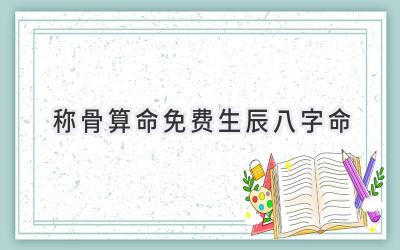称骨算命免费 生辰八字命-图片1