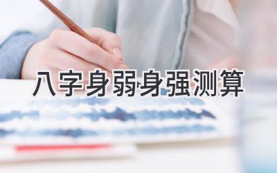 八字身弱身强测算-图片1