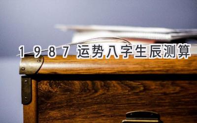 1987运势八字生辰测算