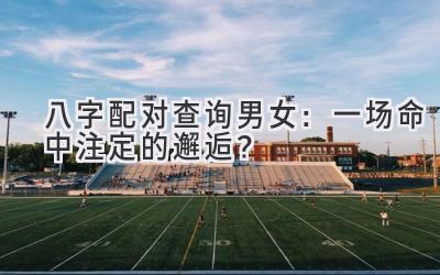 八字配对查询 男女：一场命中注定的邂逅？-图片1