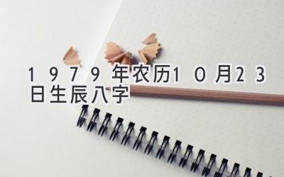 1979年农历10月23日生辰八字