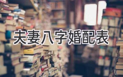 夫妻八字婚配表-图片1