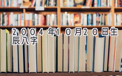 2004年10月20日生辰八字-图片1