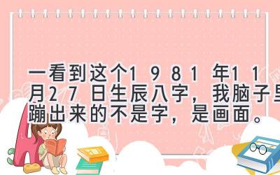 一看到这个1981年11月27日生辰八字，我脑子里蹦出来的不是字，是画面。-图片1