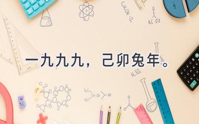一九九九，己卯兔年。-图片1