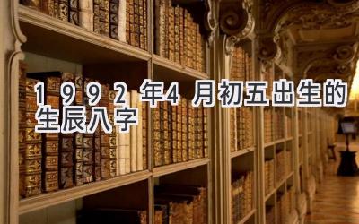 1992年4月初五出生的生辰八字-图片1