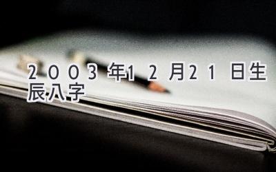 2003年12月21日生辰八字-图片1