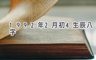 1992年2月初4生辰八字