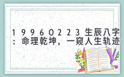 19960223生辰八字：命理乾坤，一窥人生轨迹