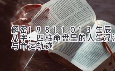 解密19811013生辰八字：四柱命盘里的人生浮沉与命运轨迹-图片1