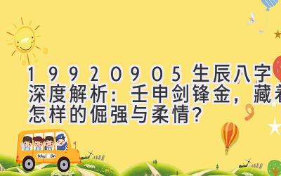 19920905生辰八字深度解析：壬申剑锋金，藏着怎样的倔强与柔情？-图片1