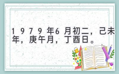 1979年6月初二，己未年，庚午月，丁酉日。-图片1