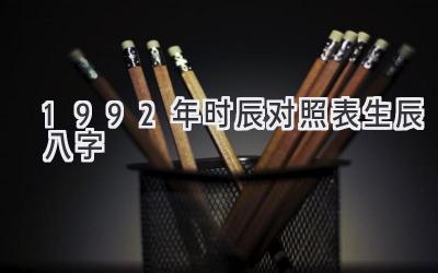 1992年时辰对照表 生辰八字-图片1