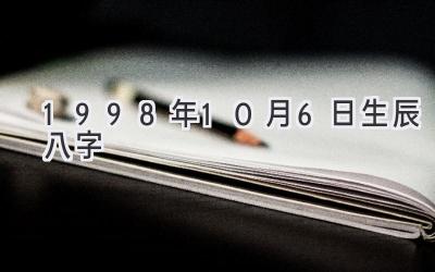 1998年10月6日生辰八字-图片1