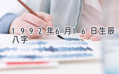 1992年6月16日生辰八字-图片1