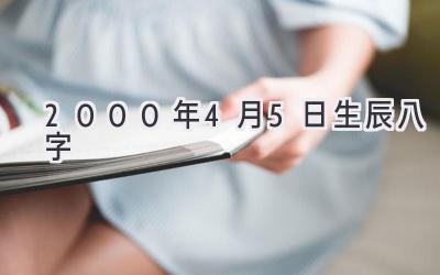 2000年4月5日生辰八字-图片1