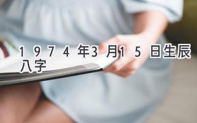 1974年3月15日生辰八字