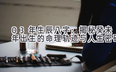 03年生辰八字：揭秘癸未年出生的命理轨迹与人生密码-图片1