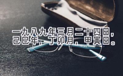 一九八九年三月二十四日，己巳年，丁卯月，甲寅日。-图片1