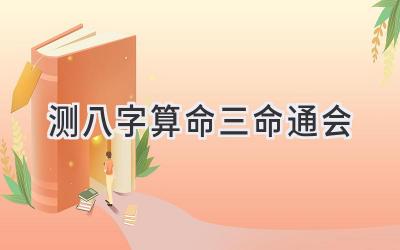 测八字算命三命通会